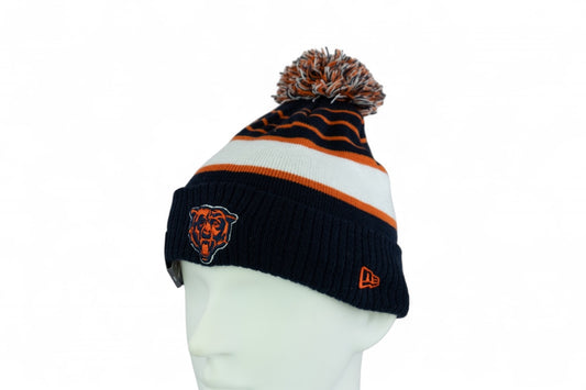 New Era Chicago Bears Team Stripe Knit Hat / Navy Orange / RRP £28