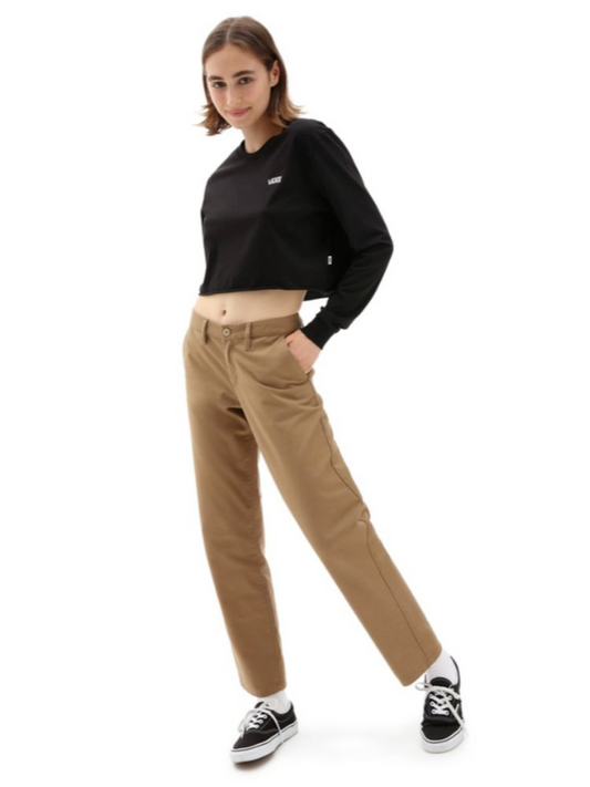 Vans Womens Long Sleeve Cropped T-Shirt / Black / RRP £37