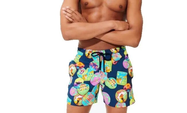 Vilebrequin Swim Shorts / Mens / Moorise / Navy India Graphic / RRP £220