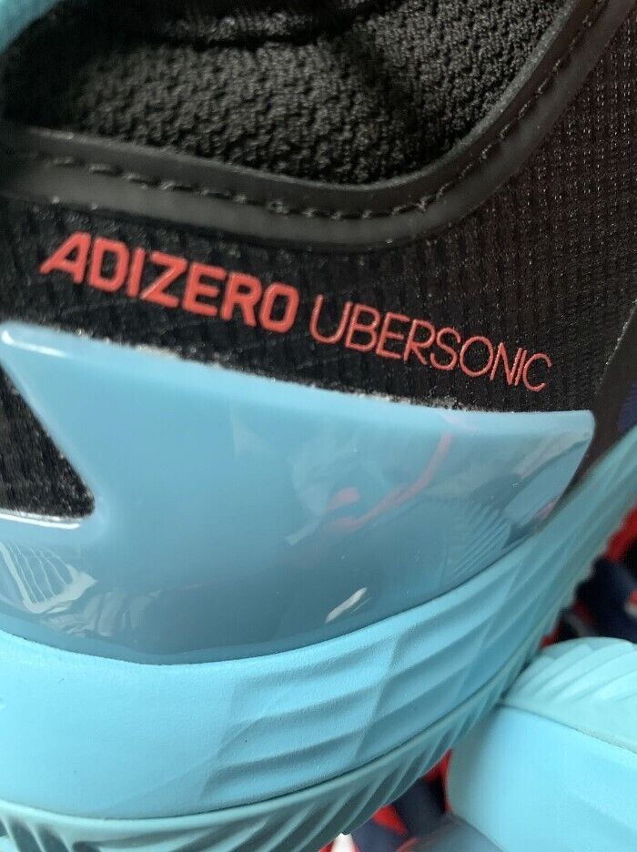 Adidas Mens Adizero Ubersonic 4 Tennis Shoes / Black Aqua / RRP £130