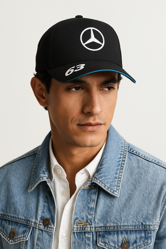 Mercedes Benz F1 Driver Hat / #GR63 / George Russell / Black / RRP £42