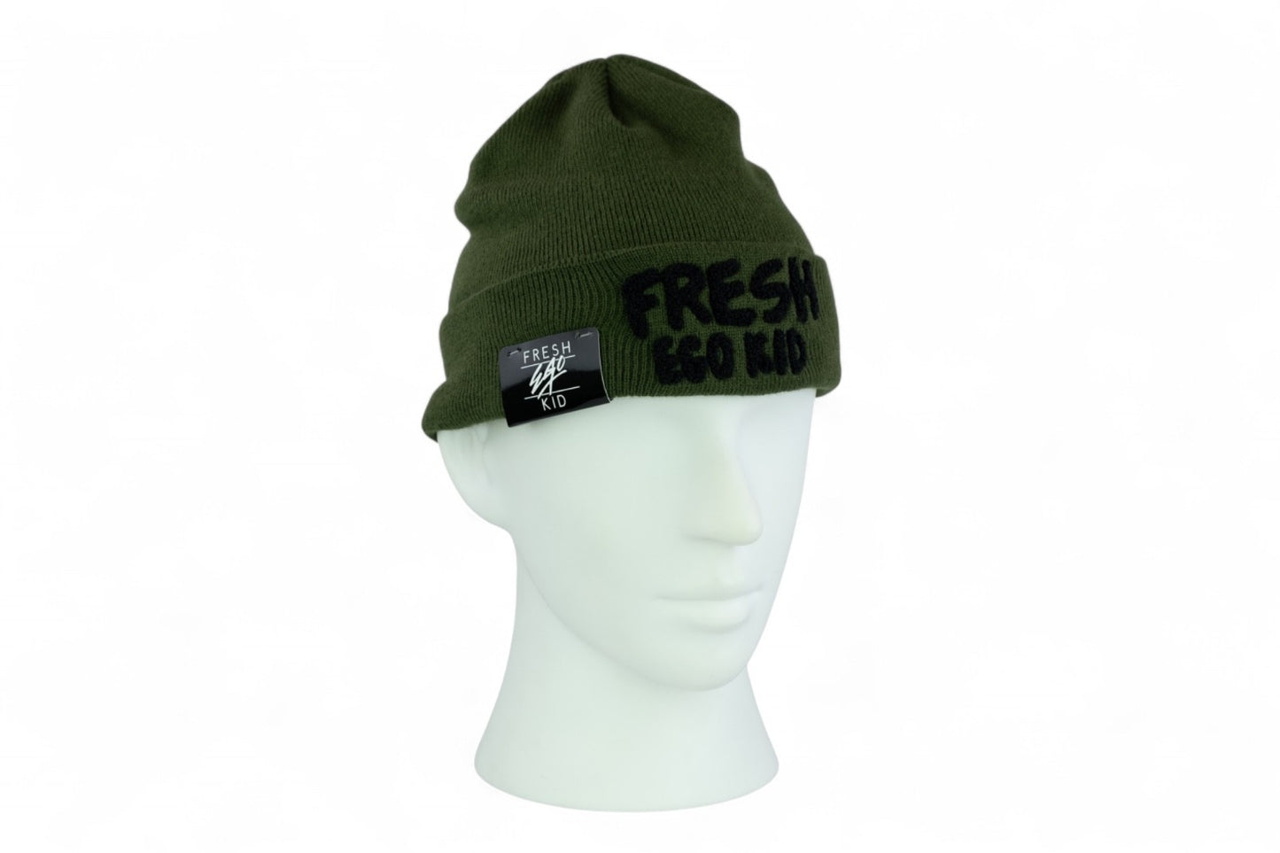 Fresh Ego Kid Heritage Knit Beanie / Olive Black / RRP £24