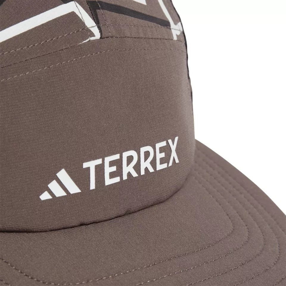 Adidas Adult Terrex 5 Panel Running Cap / Charcoal White Black / RRP £25