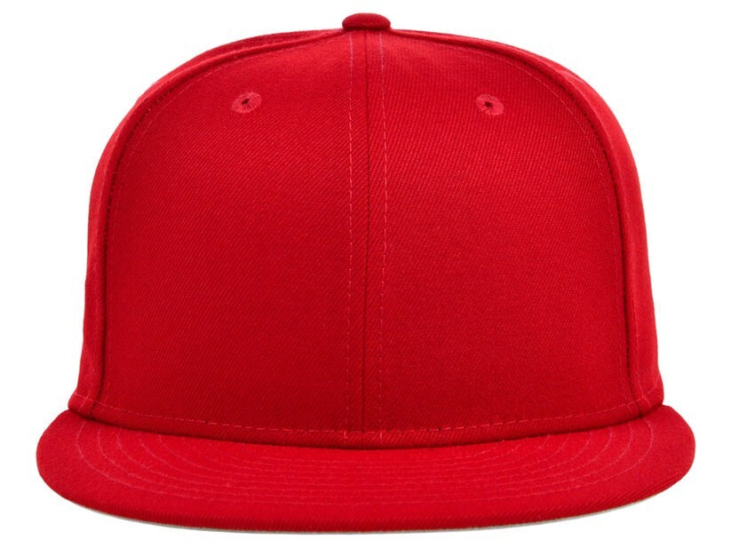 Unisex Plain Dime Snapback Hat / Red / £22