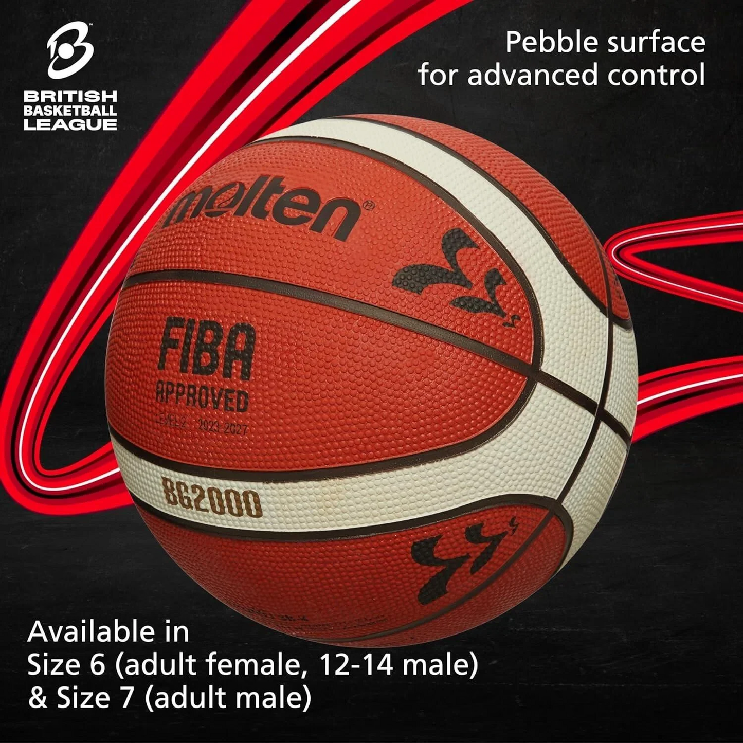Moleten Unbeatable BBL Black Logo Basketball / Brand New / Size 6 / RRP £22