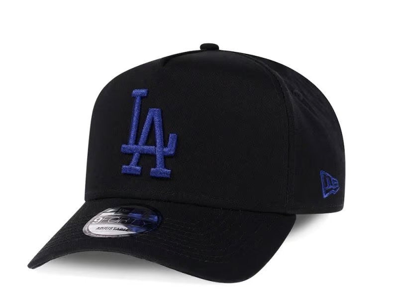 New Era Adult LA Dodgers 9Forty A-Frame Adjustable Cap / Black Blue / RRP £27