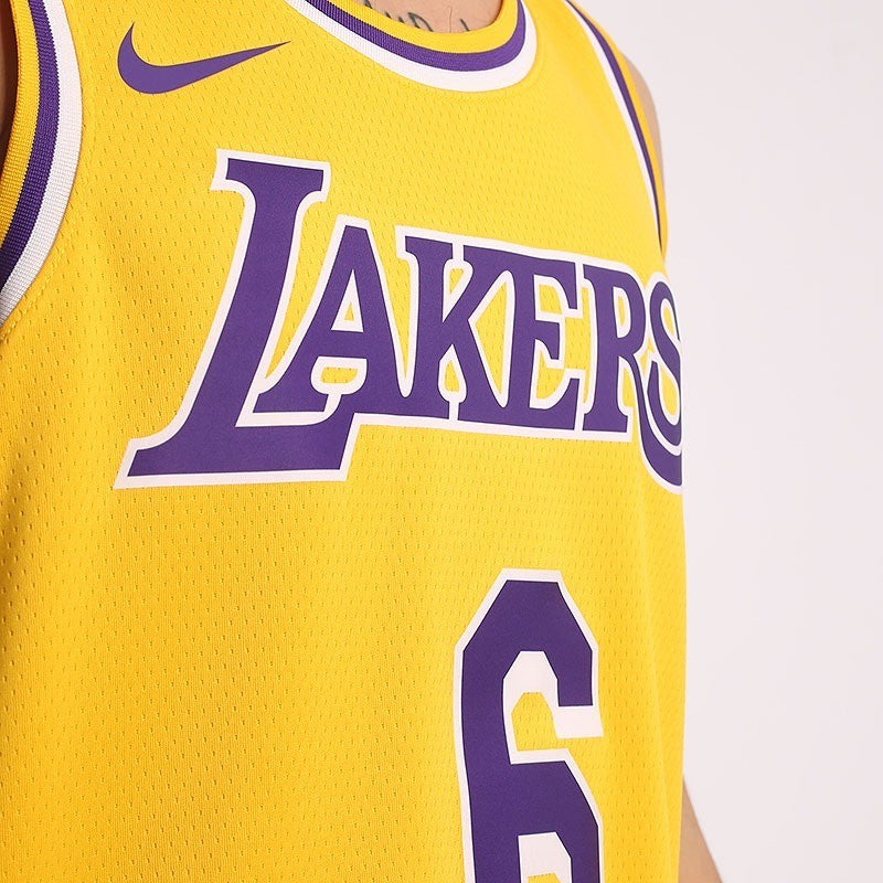 Nike LA Lakers Basketball Jersey / Yellow / Lebron James / RRP £95