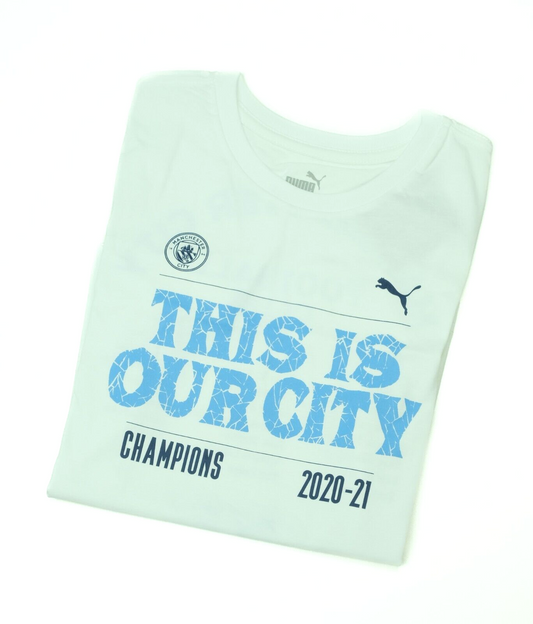 Manchester City 2020-21 Puma 'Premier League Champions' Tee / Kids / RRP £19.99