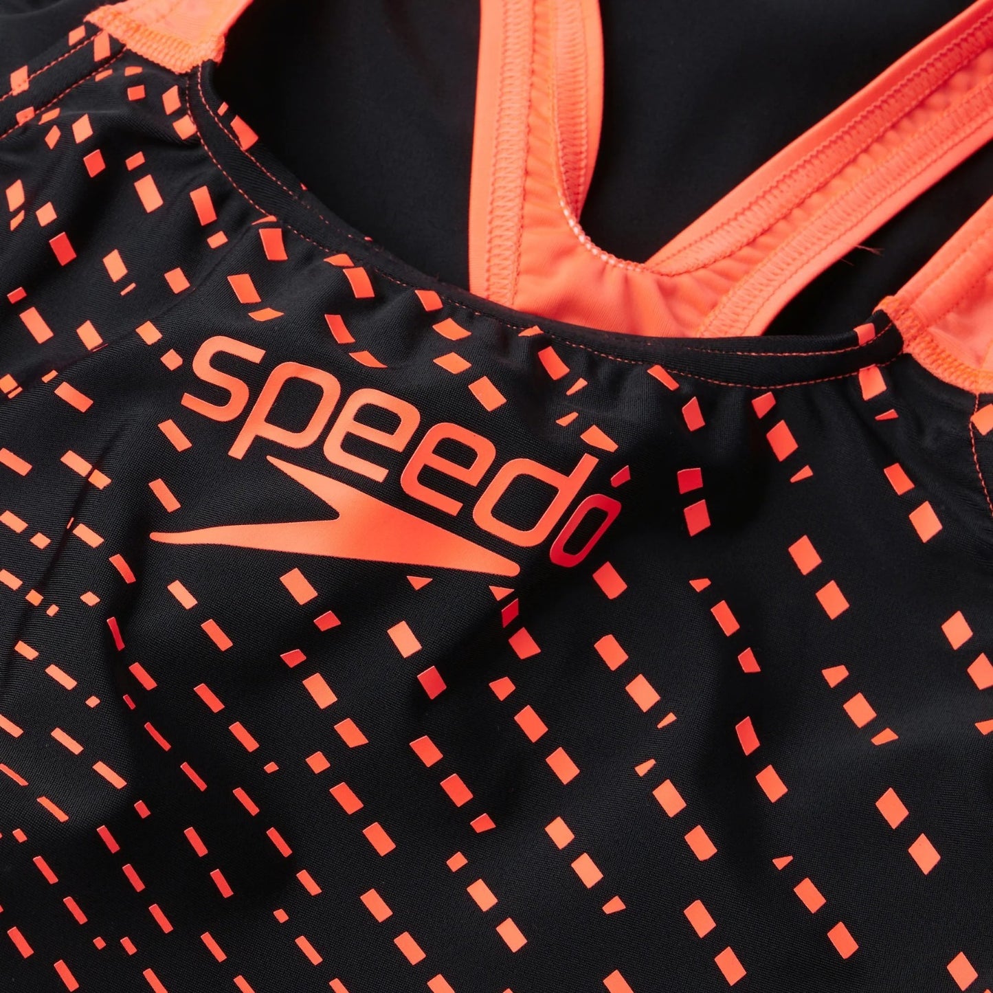 Speedo Women's Medley Logo Medalist Swimsuit / Black Red / RRP £30
