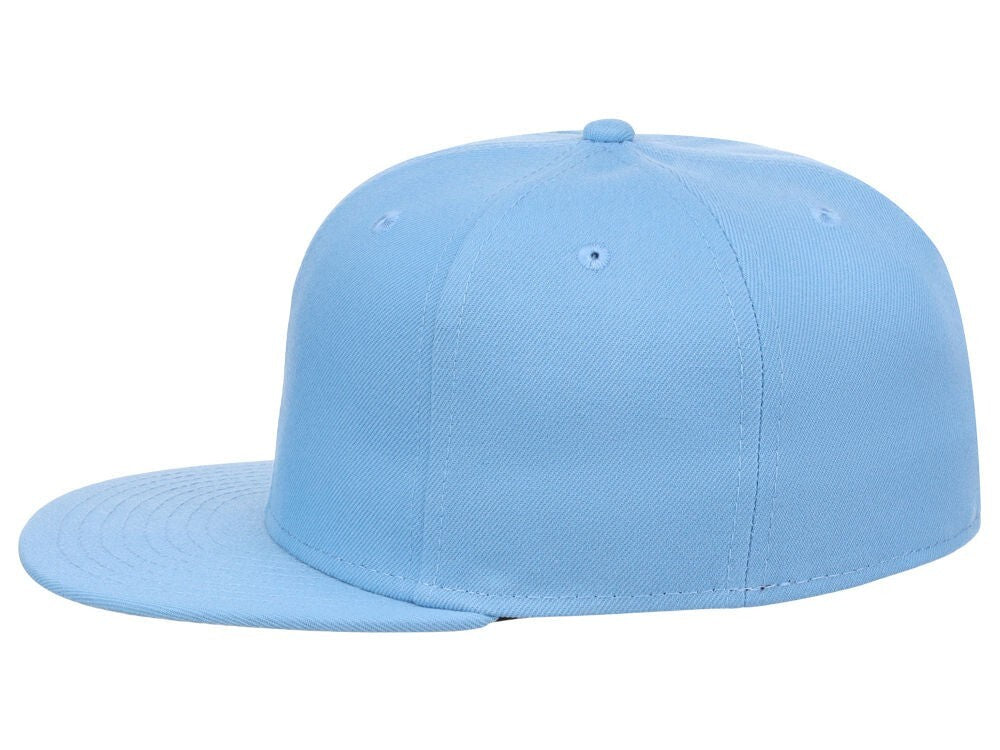 Unisex Plain Full Court Fitted Hat / Blue / £22