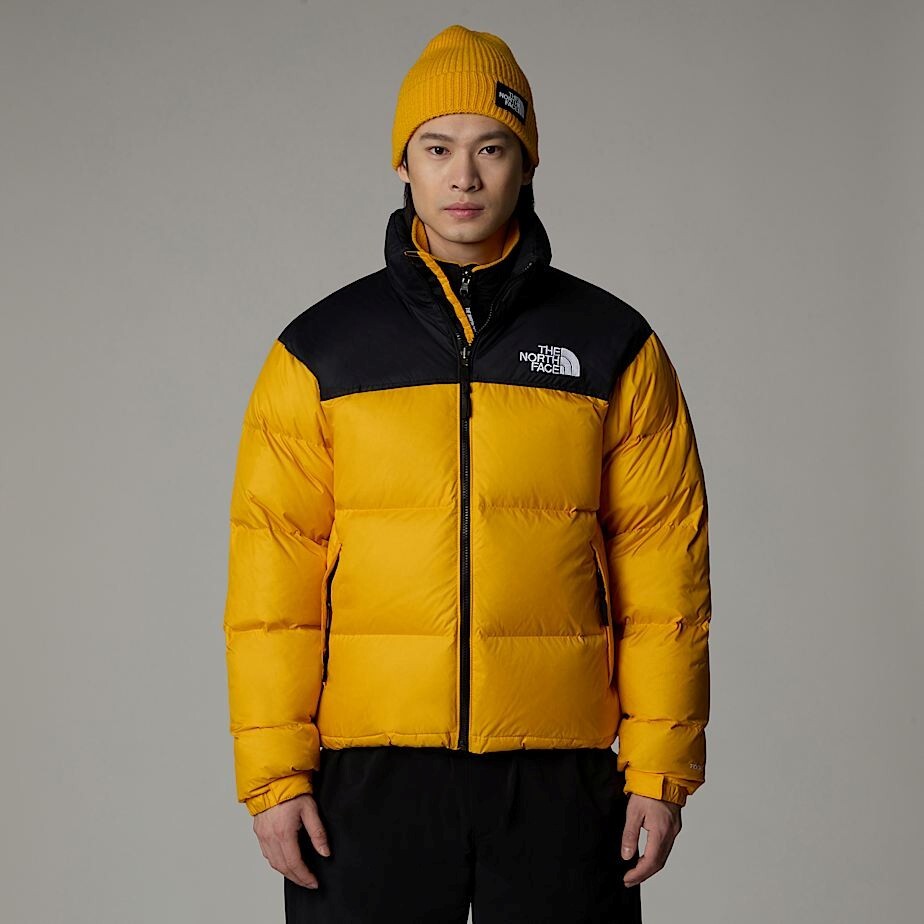 The North Face Mens 1996 Retro Nuptse Puffer Jacket / Black Yellow / RRP £315