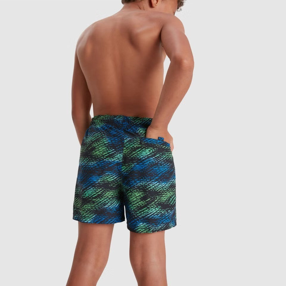 Speedo Boys Printed Swim Shorts / Black Blue / RRP £20