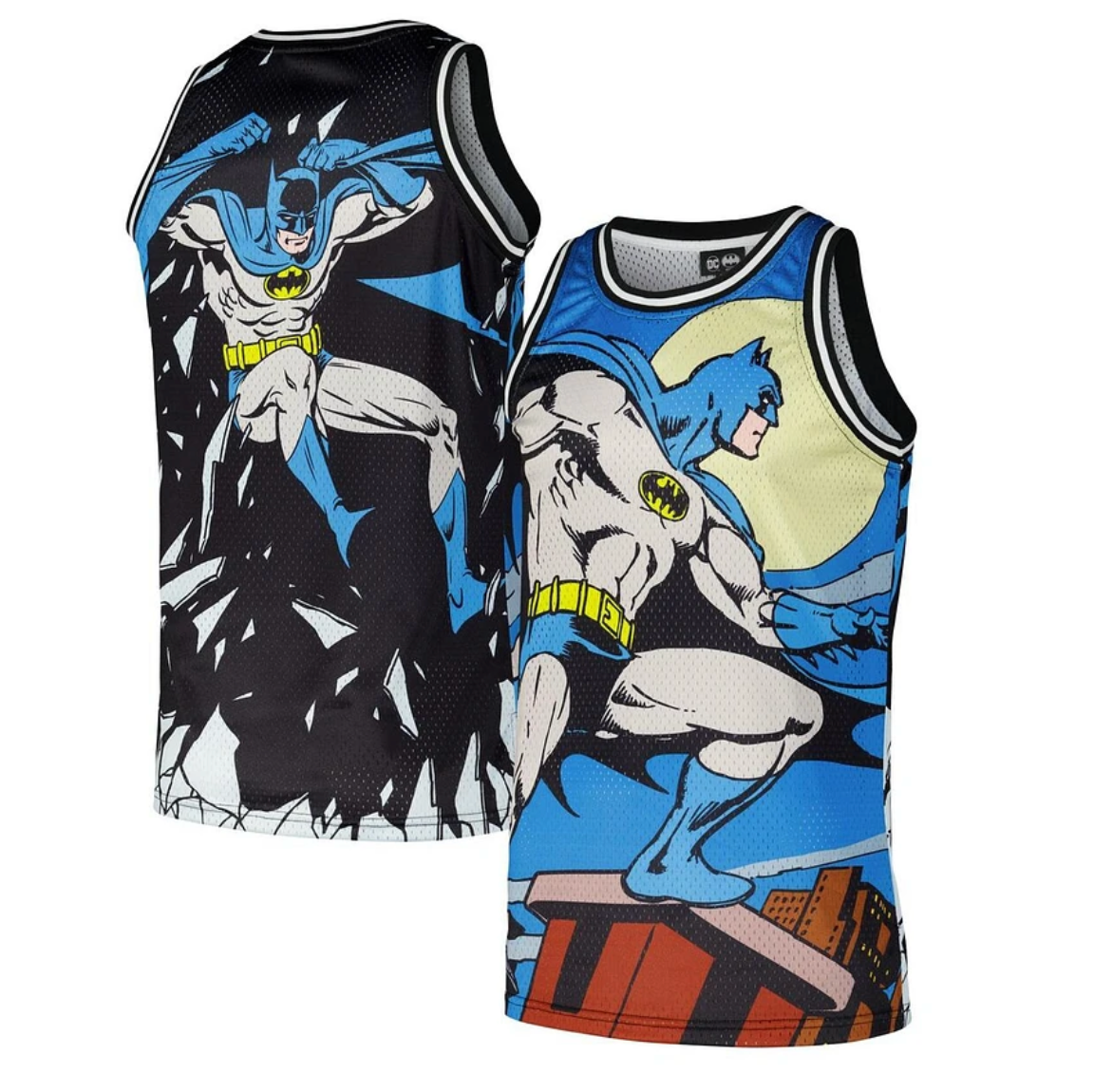 DC Comic Youth Batman Comic Big Print Mesh Jersey Vest / Black / RRP £30