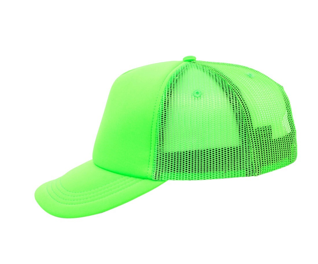 Crowns By Lids Unisex Plain Screen Foam Trucker Hat / Neon / £20