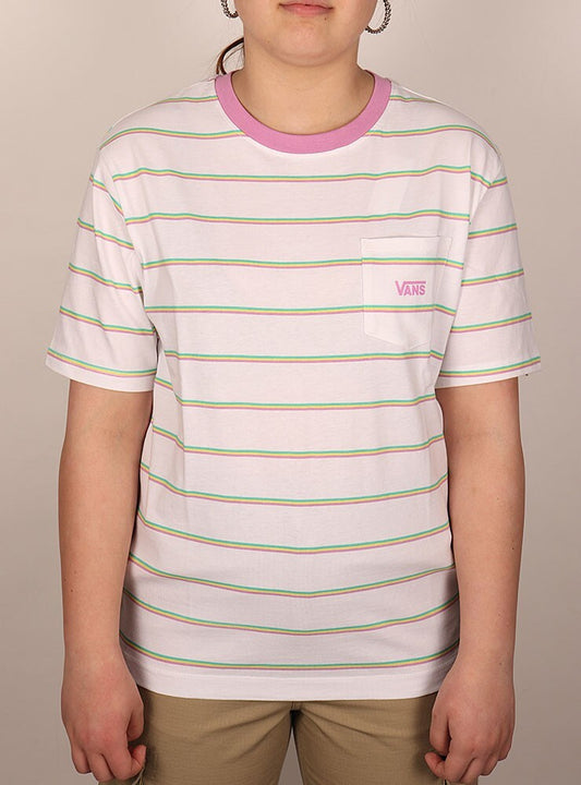 Vans Womens Mini Stripe Pocket T-Shirt / White / RRP £28