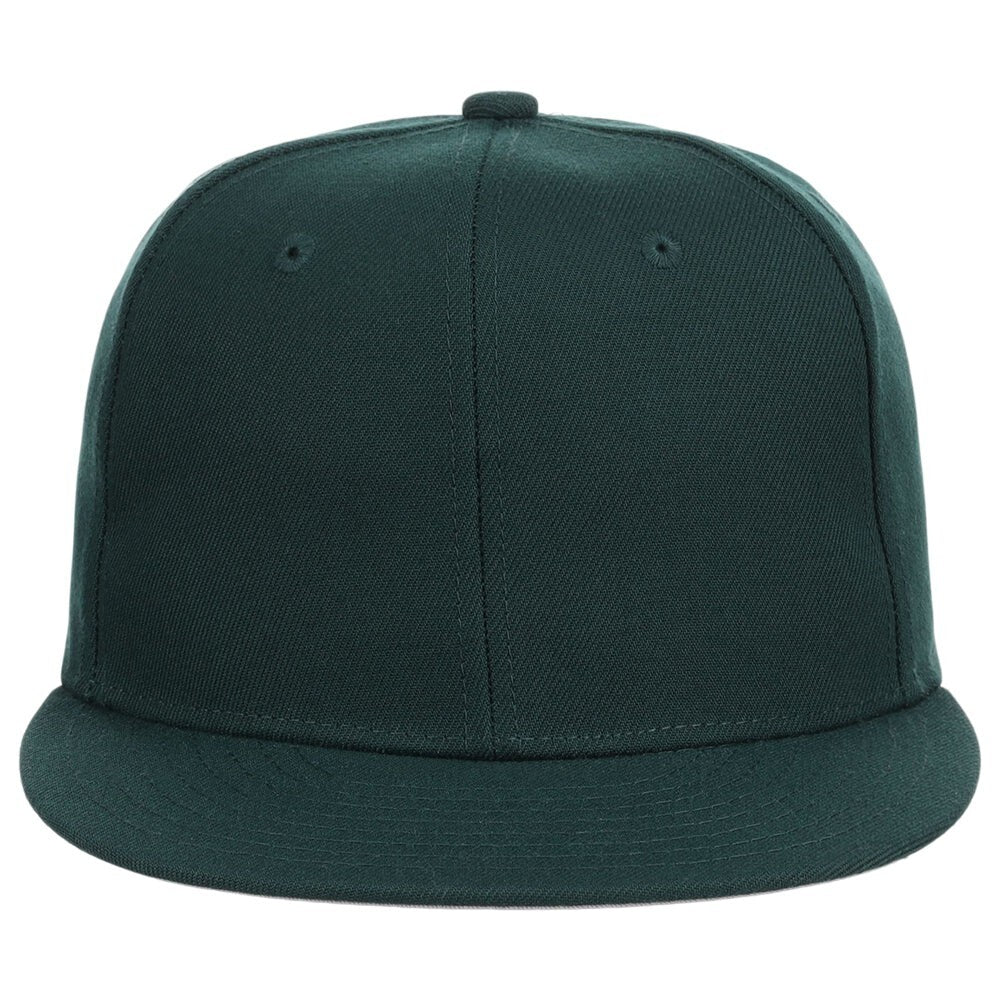 Unisex Plain Full Court Fitted Hat / Dark Green / £22