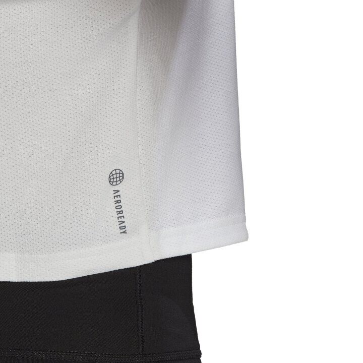Adidas Womens Train Icon 3 Bar Cropped Logo T-Shirt / White / RRP £30
