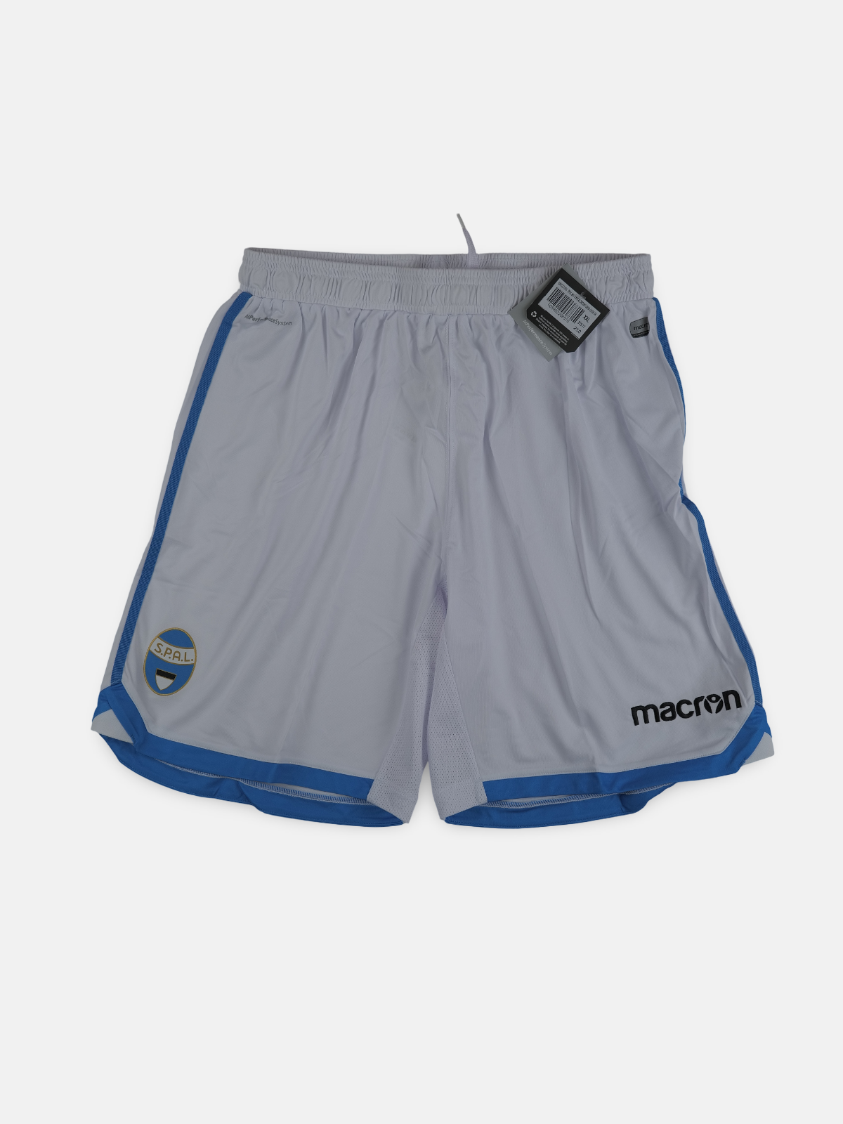 Macron Mens 2017-18 Spal Home Football Shorts / White / RRP £29.99
