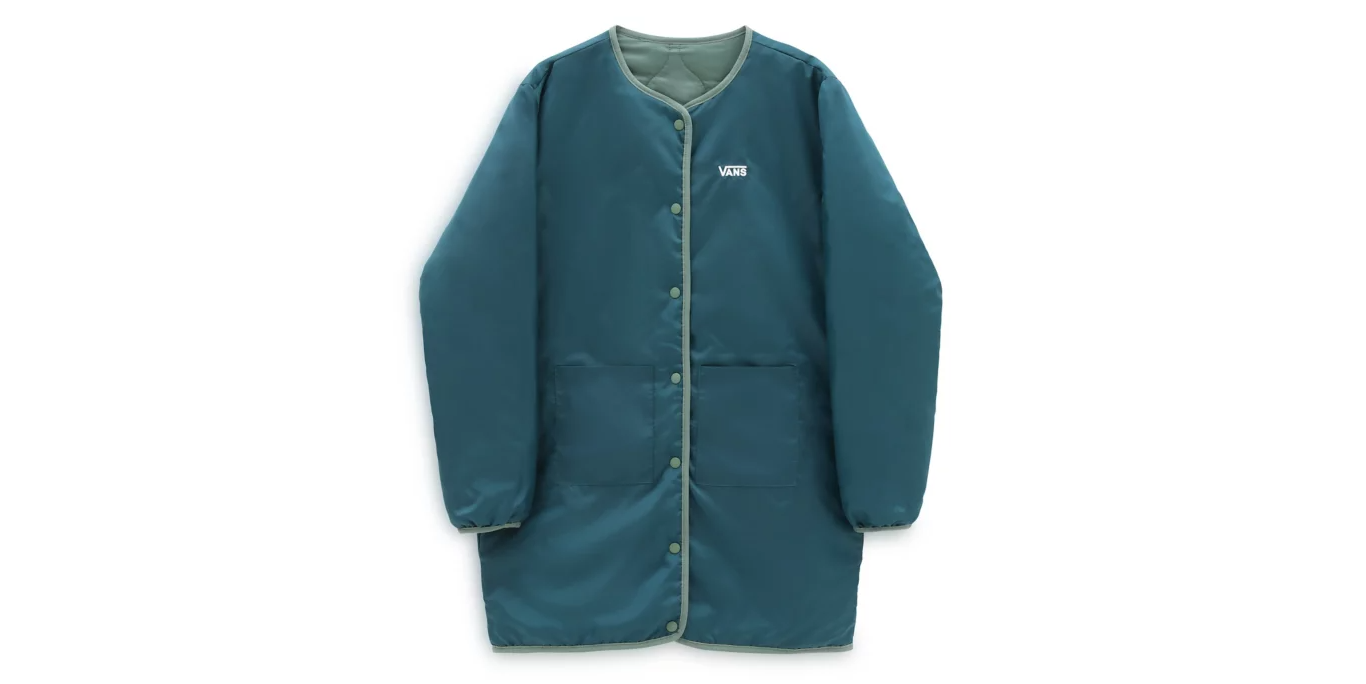 Vans Womens Long Reversible Quilted Jacket / Duck Green / RRP £95