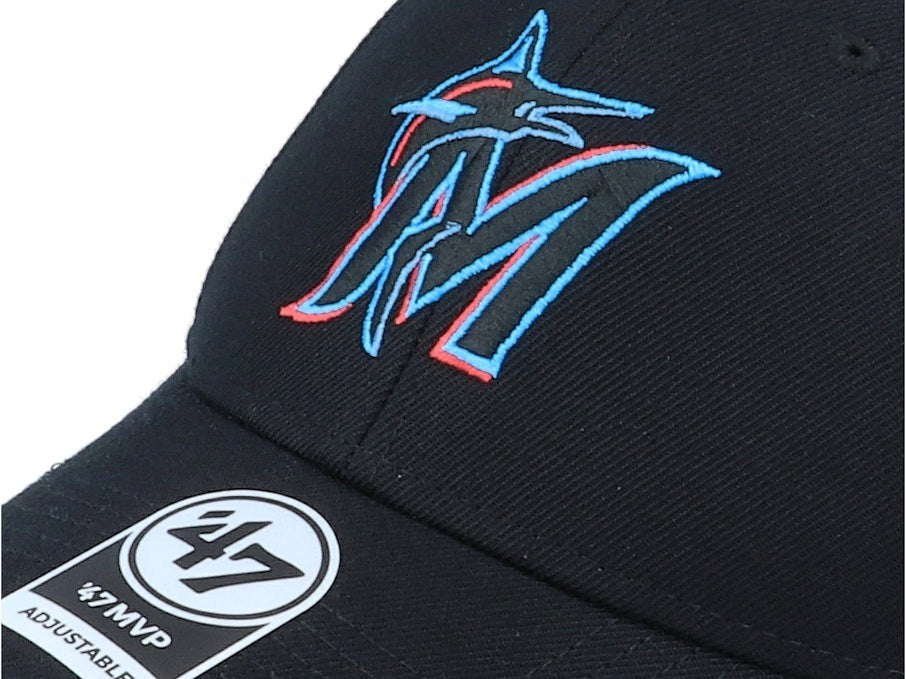 47 Brand Adult Miami Marlins MVP Cap / Black / RRP £24