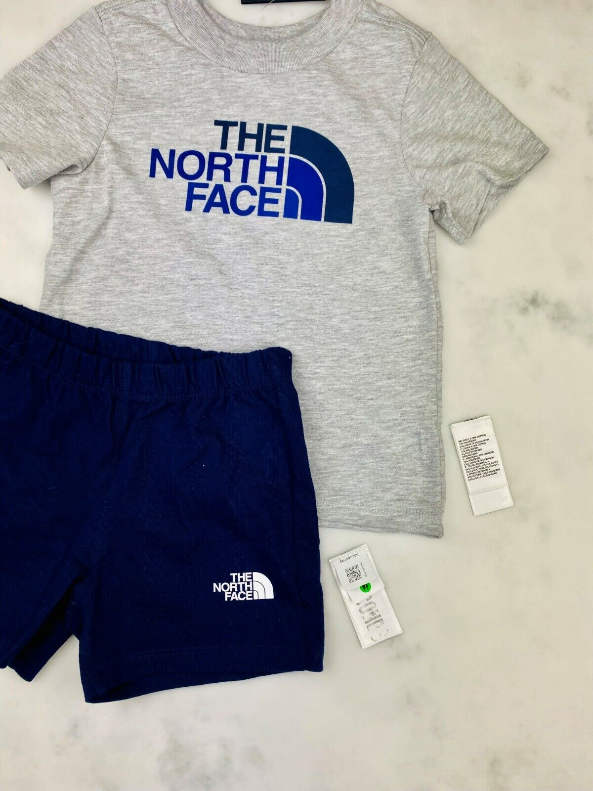 The North Face Toddler Cotton Summer T-Shirt and Short Set Grey Navy / RRP £35