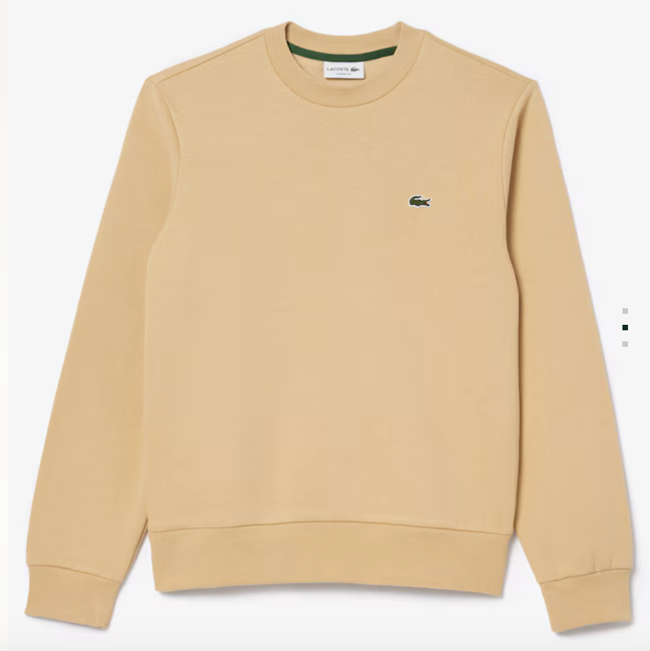 Lacoste Mens Fleece Crew Neck Sweatshirt / Beige / BNWT / RRP £109