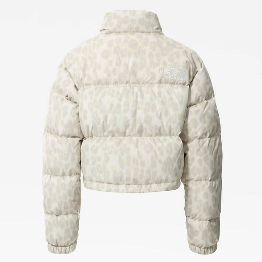 The North Face Women's Printed Nuptse Short Jacket / Silver / RRP £235 / BNWT