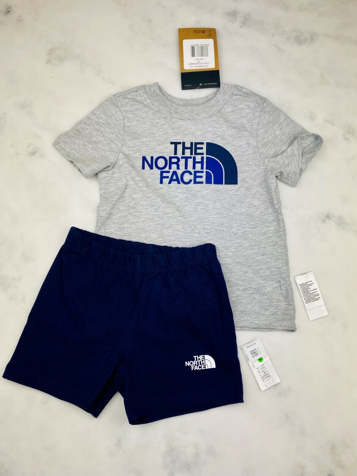 The North Face Toddler Cotton Summer T-Shirt and Short Set Grey Navy / RRP £35