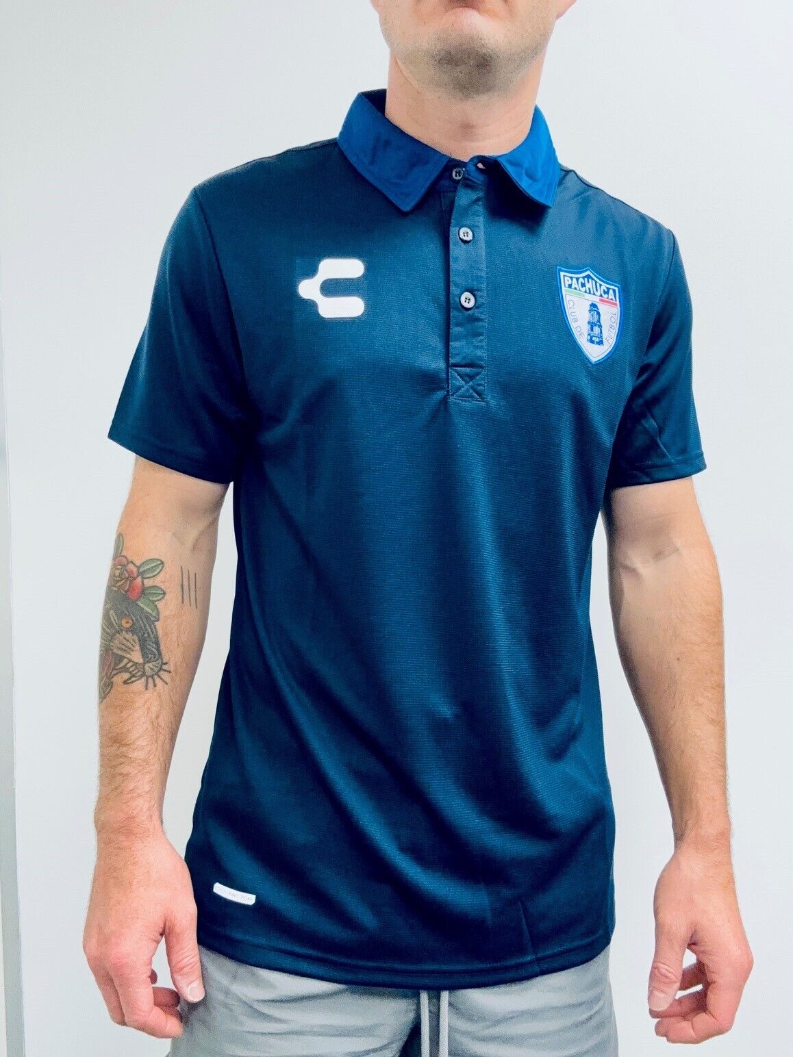 Charly Men's Pachuca Football Polo Shirt / Navy / RRP £30