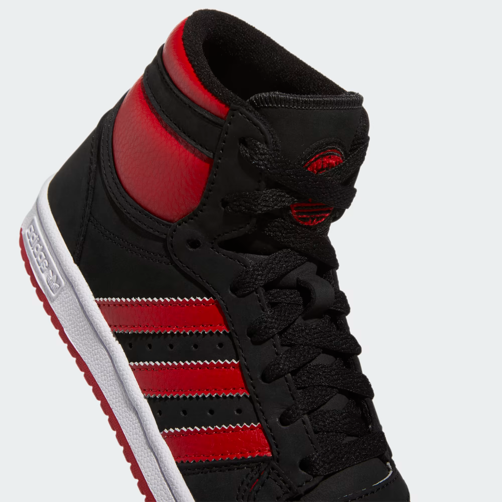 Adidas Kids High Top Trainers / Top Ten / Black Red / RRP £65