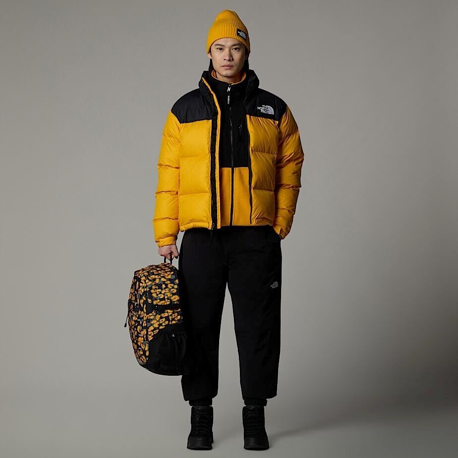 The North Face Mens 1996 Retro Nuptse Puffer Jacket / Black Yellow / RRP £315