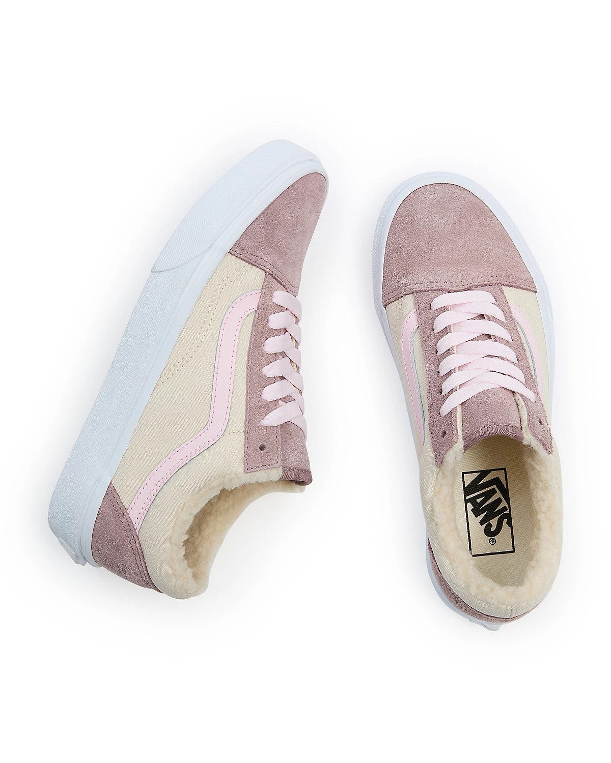 Vans Unisex Old Skool Sherpa Trainers / Beige Rose Pink / RRP £75