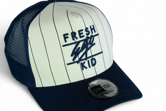 Fresh Ego Kid Pinstripe Trucker Cap / Navy White / RRP £28