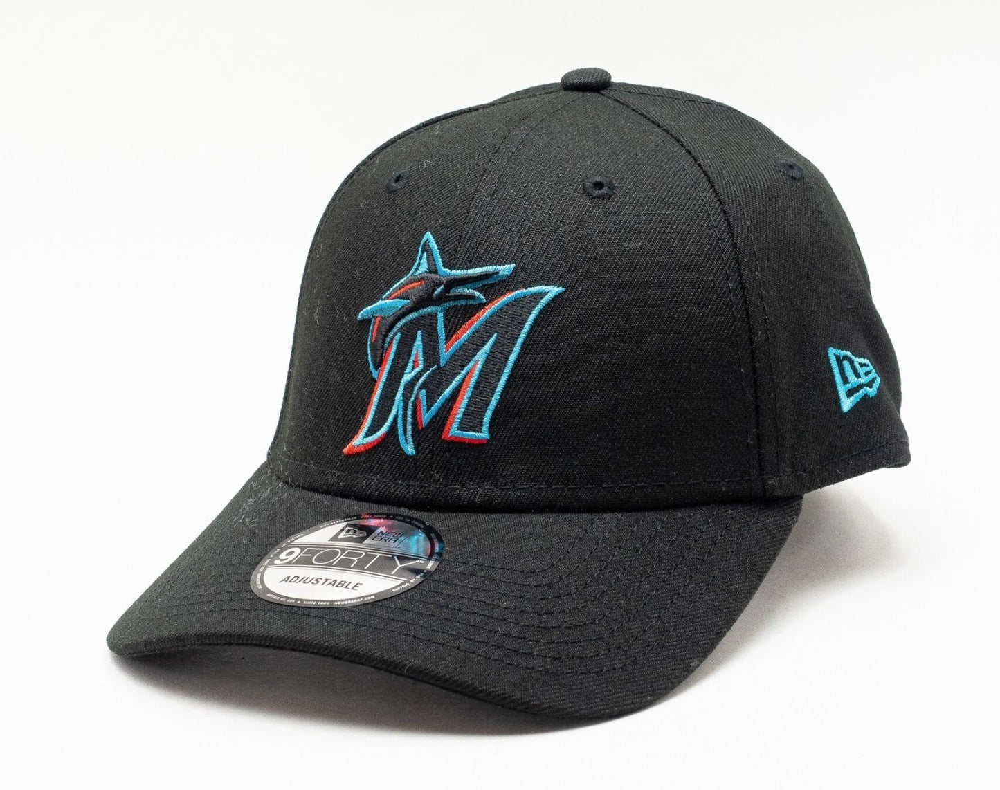 New Era Adult Miami Marlins 9FORTY Strapback Cap / Black / RRP £24