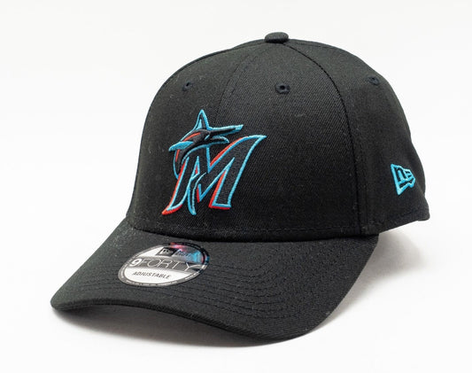 New Era Adult Miami Marlins 9FORTY Strapback Cap / Black / RRP £24