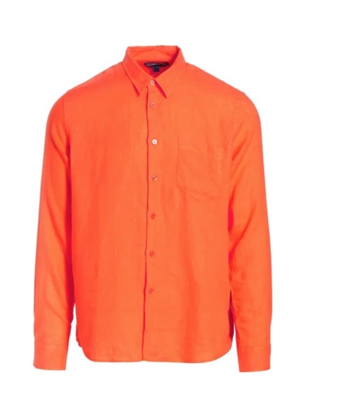 Vilebrequin Mens Linen Shirt / Caroubis / Red / RRP £185