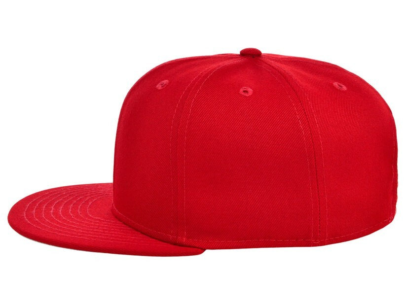 Unisex Plain Dime Snapback Hat / Red / £22