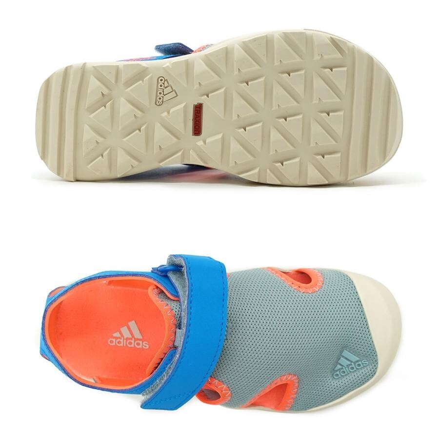 Adidas Kids Captain Toey Sandals / Grey Blue Orange / RRP £43