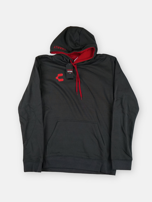 Charly Mens 2018-19 Hooded Sweat Football Top / Black / RRP £29.99