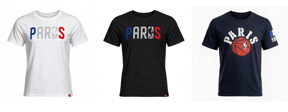 NBA Paris Mens Tee / White, Navy, Black / RRP £40