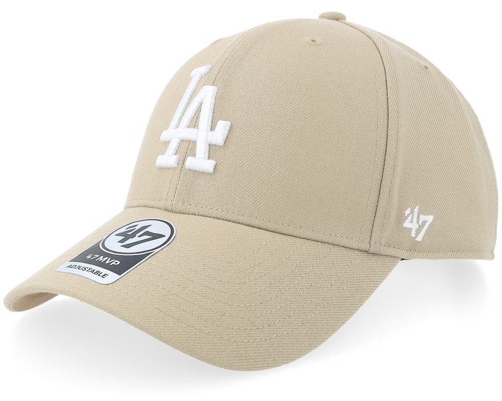 47 Brand LA Dodgers Adjustable MVP Cap / Khaki Beige White / RRP £28
