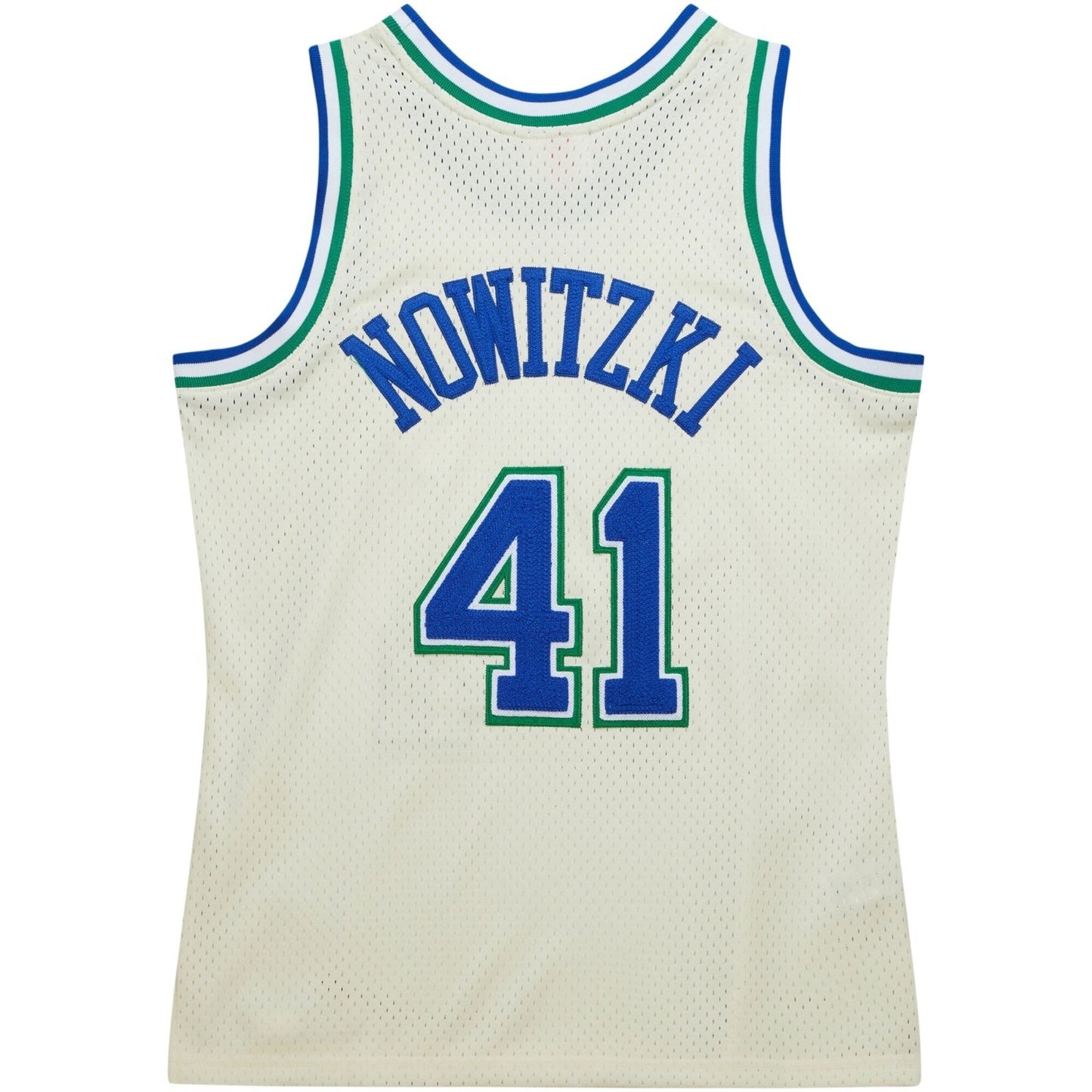 Mitchell & Ness Dirk Nowitzki Cream Dallas Mavericks Basketball Jersey / RRP £119