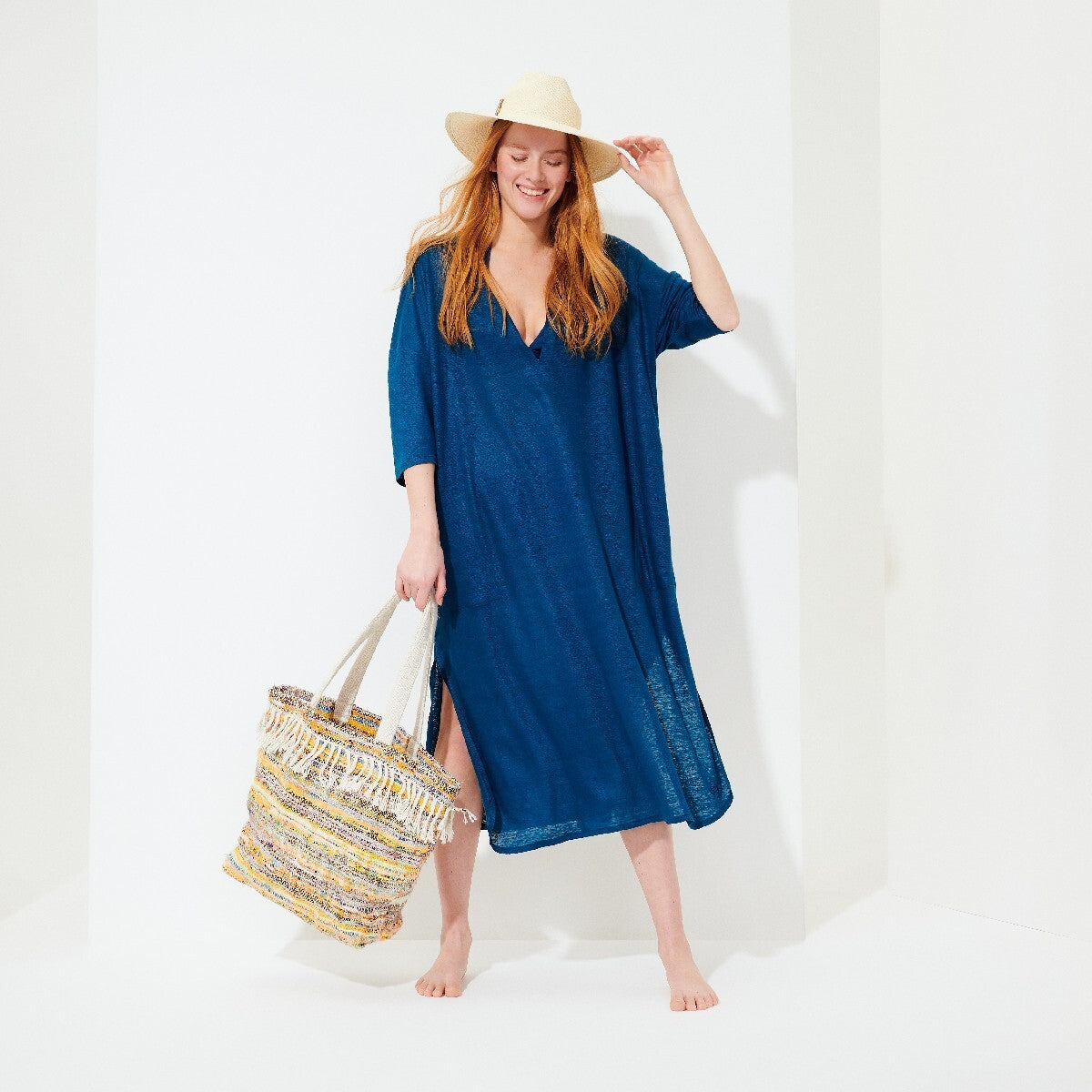 Vilebrequin Farlini Linen Cover Up / Navy Blue / Womens / RRP £170