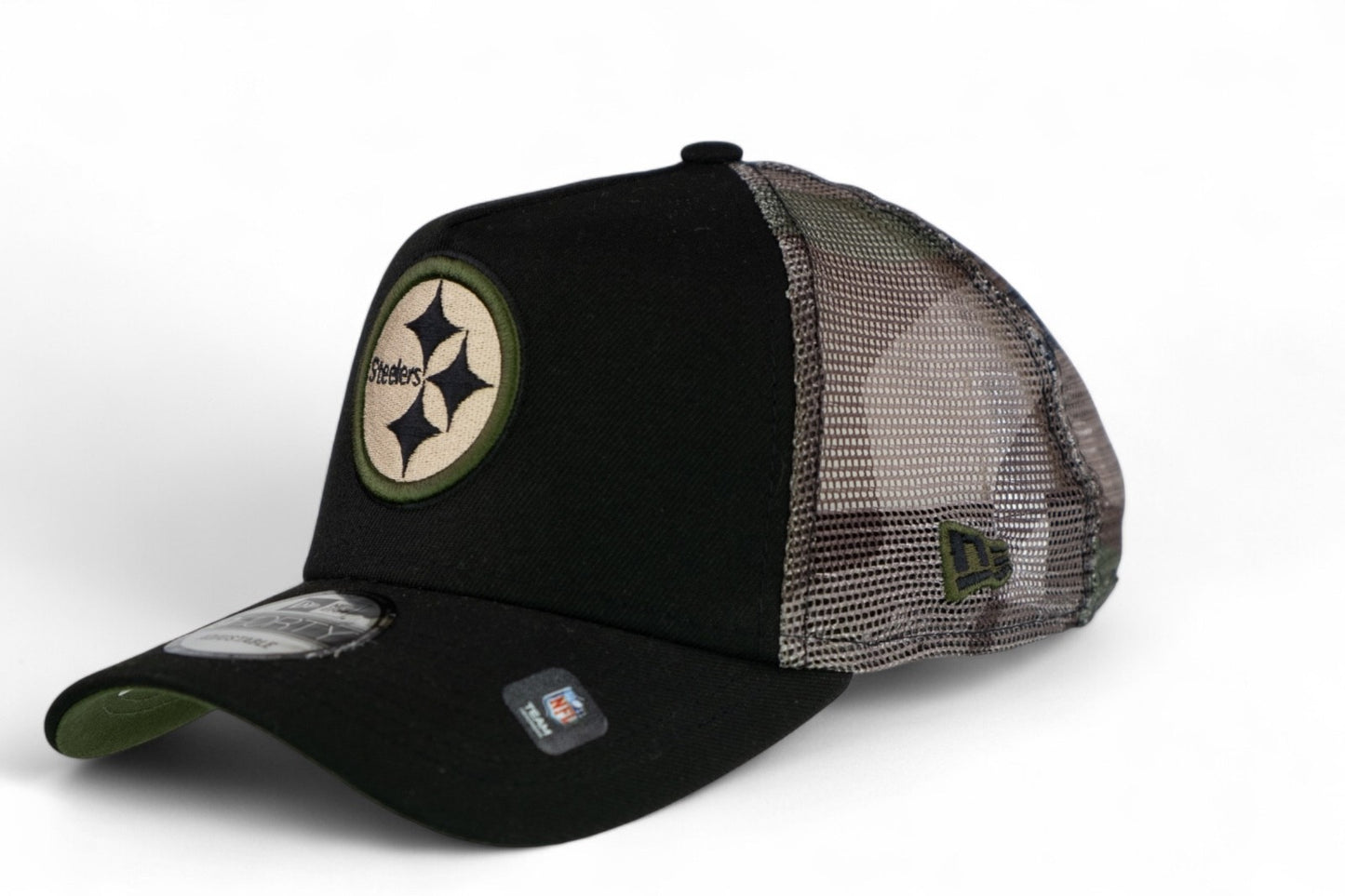New Era Pittsburgh Steelers NFL Woodland Trucker Cap / Camo Black / RRP £35