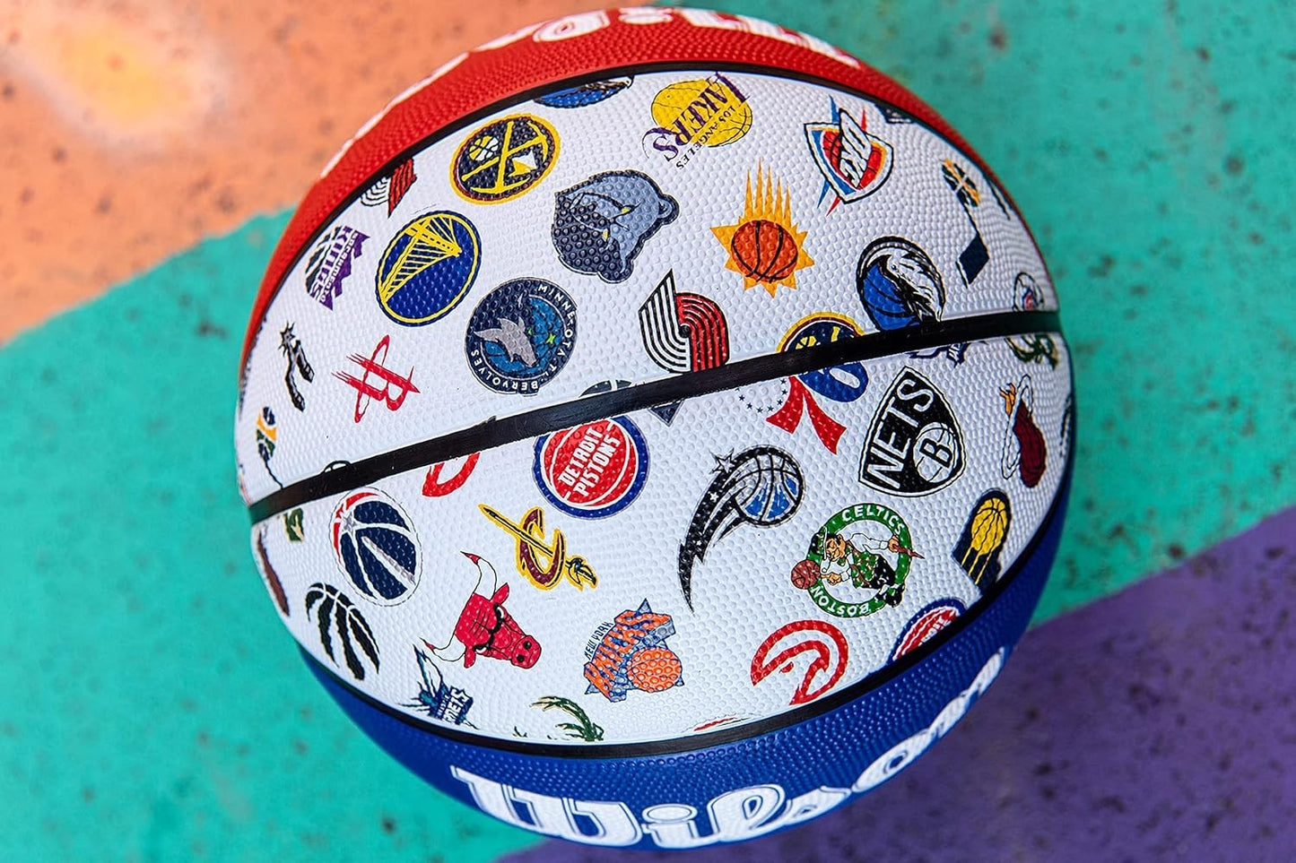 Wilson NBA All Team Logo Basketball / White / RRP £45
