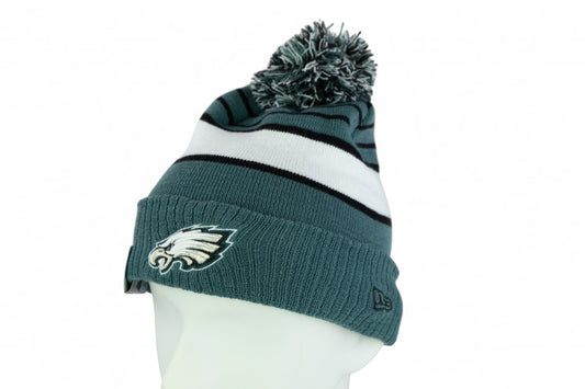 New Era Philadelphia Eagles Team Stripe Knit Hat / Green White / RRP £28