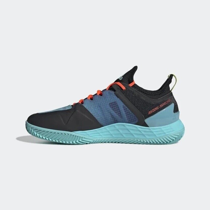 Adidas Mens Adizero Ubersonic 4 Tennis Shoes / Black Aqua / RRP £130