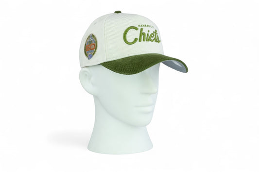 New Era Kansas City Chiefs NFL Retro Cord A-Frame Cap / Silver Khaki / RRP £40