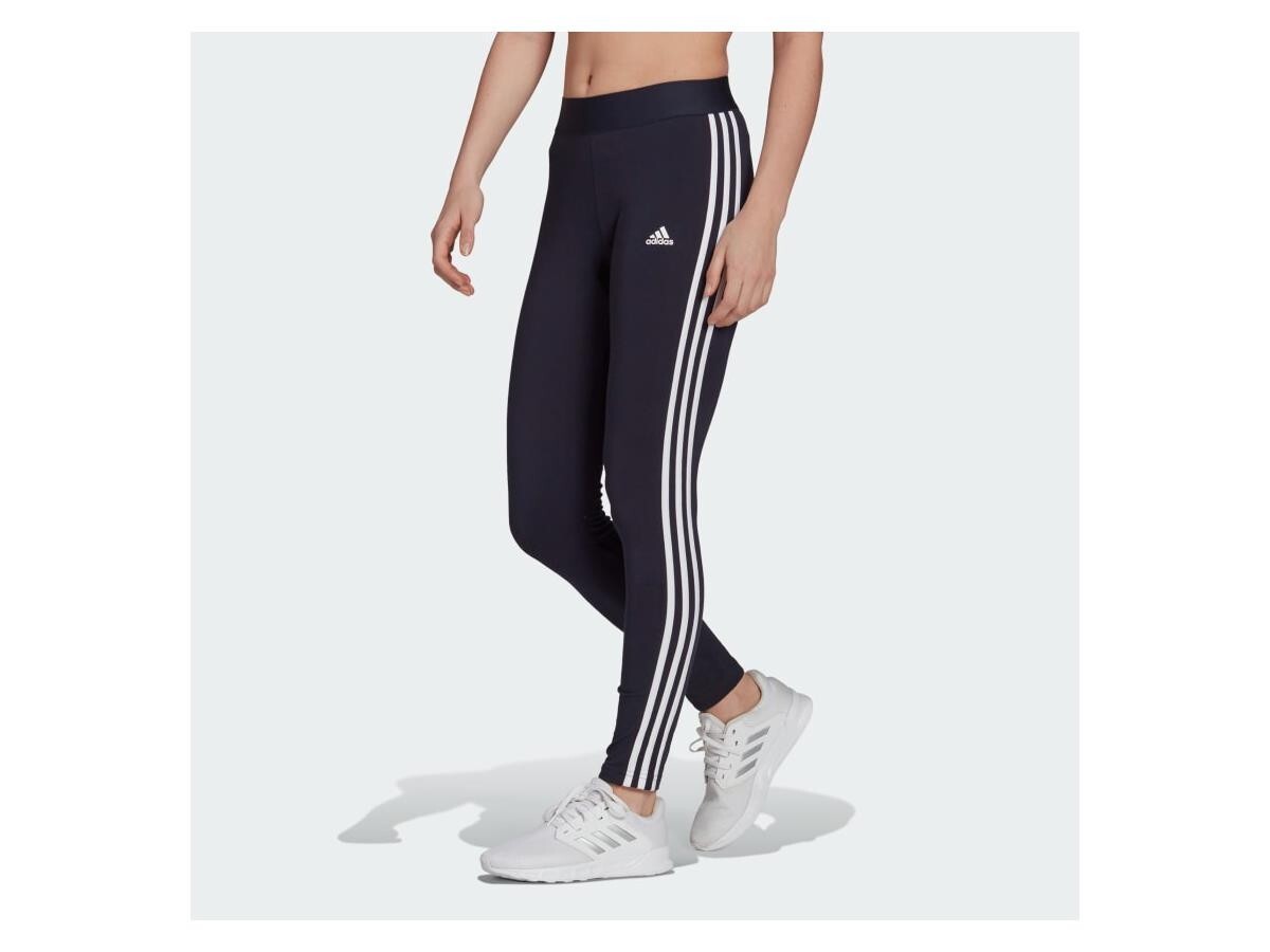 Adidas Womens 3 Stripe Gym Leggings / Navy Blue / RRP £23