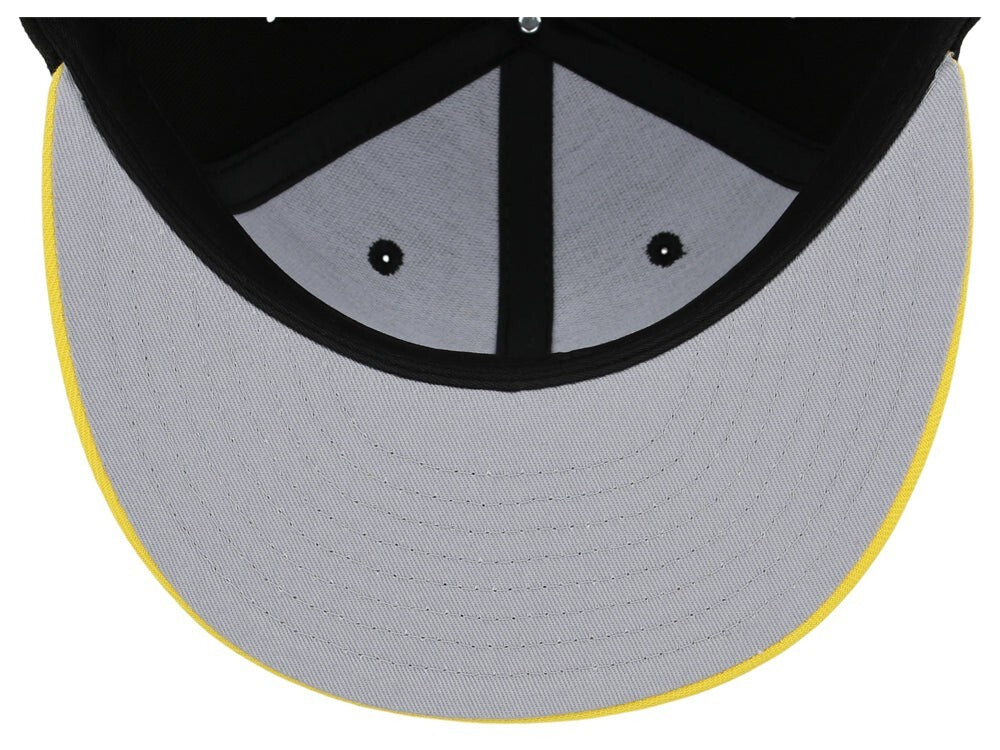 Unisex Plain Full Court Fitted Hat / Black Yellow / £22